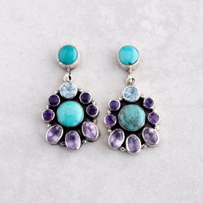 Campitos Turquoise & Amethyst Earrings FJE0702
