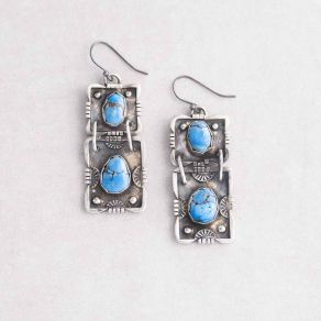 Sterling Silver Golden Hills Turquoise Earrings FJE2467