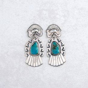 Navajo Fox Turquoise Earrings FJE2100