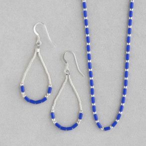 Lapis Lazuli Necklace & Earring Set FJBAR2346