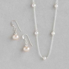 Freshwater Pearl Earring & Necklace Set FJBAR2589