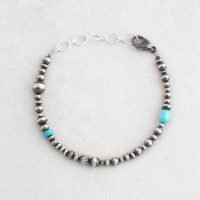 Sterling Silver OxyBead© and Campitos Turquoise Bracelet FJB2556