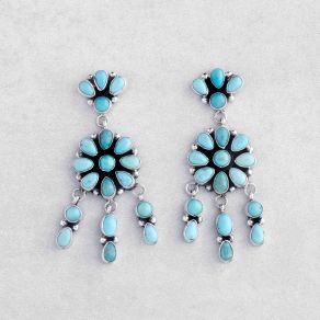 Campitos Turquoise Cluster Chandelier Earrings FJE2978