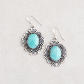 Sterling Silver and Campitos Turquoise Earrings FJE2077