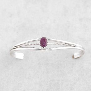 Sterling Silver and Purple Spiny Oyster Cuff FJB2625