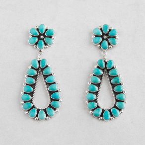 Kingman Turquoise Cluster Earrings FJE2907