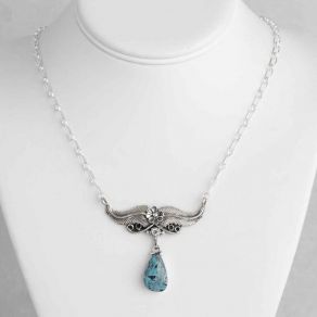 Sterling Silver Kingman Turquoise Necklace FJN2590