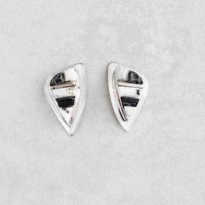 Sterling Silver White Buffalo Earrings FJE2784