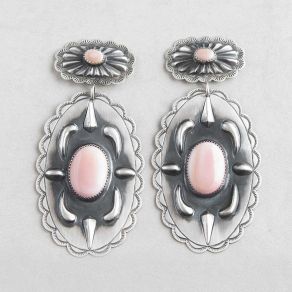 Pink Conch Repoussé Earrings FJE2879