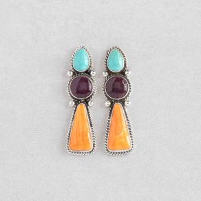 Campitos Turquoise and Spiny Oyster Shell Earrings FJE2622