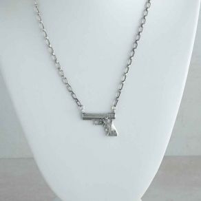 Sterling Silver Gun Necklace FJN2789