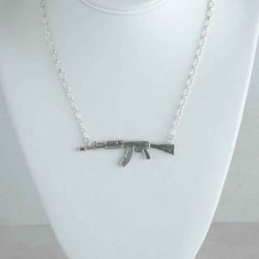 Sterling Silver Rifle Necklace FJN2791