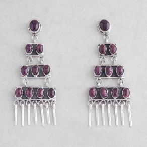 Purple Spiny Oyster Shell Chandelier Earrings FJE2967