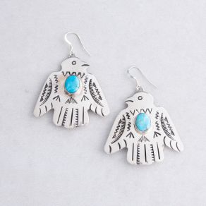 Handmade Turquoise Thunderbird Earrings FJE1711
