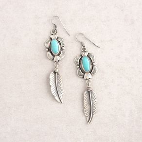 Campitos Turquoise & Feather Earrings FJE2080