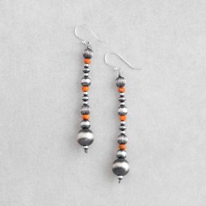 Sterling Silver OxyBead© & Spiny Oyster Earrings FJE2654