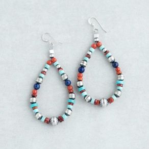 Tri-Colored Sterling Silver Hook Earrings FJE2323