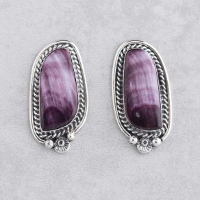 Purple Spiny Oyster Earrings FJE2297
