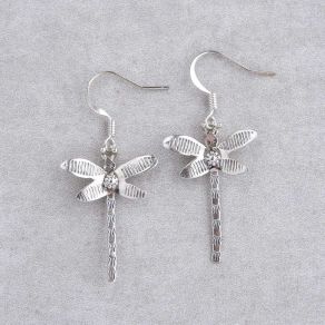 Sterling Silver Dragonfly Earrings FJE2012