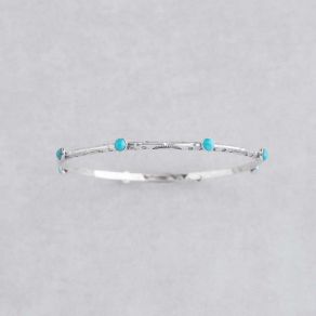 Sterling Silver & Campitos Turquoise Bangle FJB2280