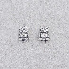 Sterling Silver Owl Earrings FJE2318