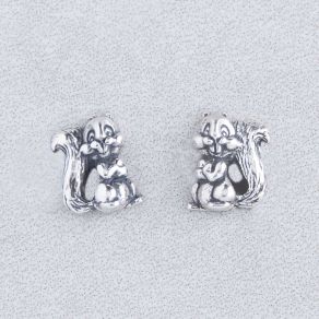 Sterling Silver Chipmunk Earrings FJE2328 