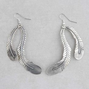 Handmade Sterling Silver Feather Earrings FJE1878