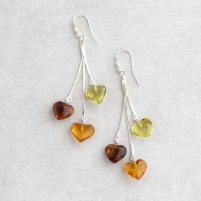 Amber Heart Hook Earrings FJE2334