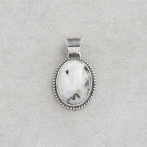 Sterling Silver White Buffalo Pendant FJP2255