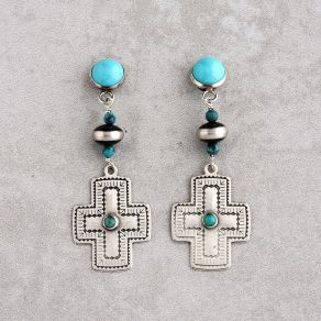 Campitos Turquoise Cross Earrings FJE2175