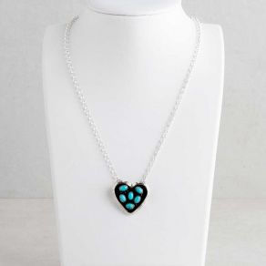 Kingman Turquoise Heart Necklace FJN2269