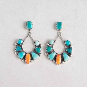 Sonoran Turquoise and Spiny Oyster Earrings FJE2486