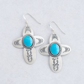 Sonoran Beauty Turquoise Cross Earrings FJE2151