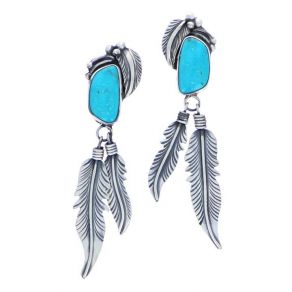 Carico Lake Turquoise Feather Earrings FJE1494