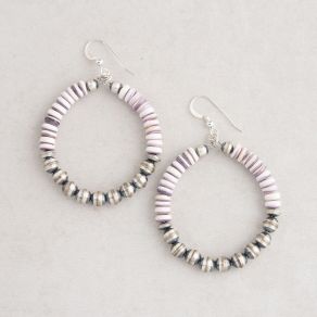 Spiny Oyster Shell & Sterling OxyBead© Hoop Earrings FJE2359