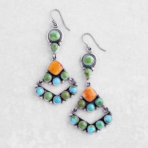 Sonoran Mountain Turquoise & Spiny Oyster Shell Earrings FJE2923