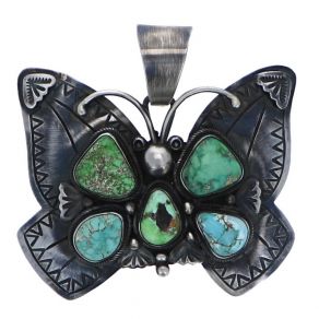 Carico Lake Turquoise Navajo Butterfly Pendant FJP0662