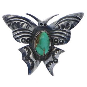Carico Lake Turquoise Navajo Butterfly Pin FJP1281