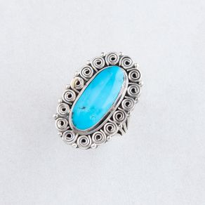 Handmade Kingman Turquoise Ring FJR2418