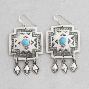Handstamped Sterling Silver Campitos Earrings FJE2021