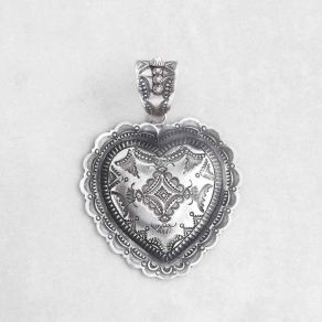 Sterling Silver Heart-Shaped Pendant FJP2492