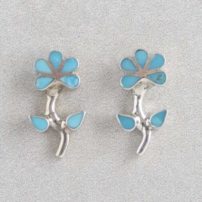Sleeping Beauty Turquoise Flower Earrings FJE2252
