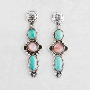 Tyrone Turquoise and Pink Mussel Earrings FJE2833