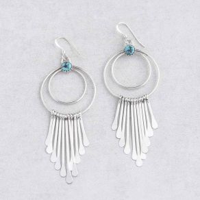 Sterling Silver Earrings with Hubei Turquoise FJE 2302