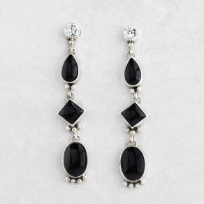 Black Onyx Dangle Earrings FJE2869