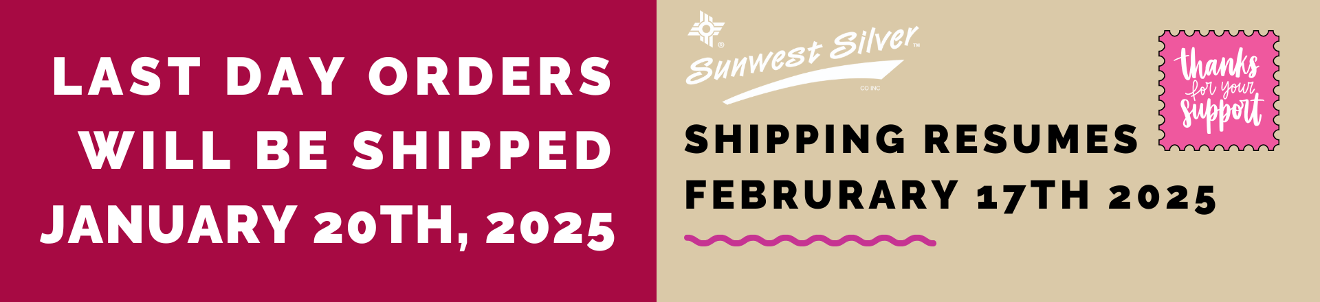 SUNWEST SHIPPING JANUARY 2025